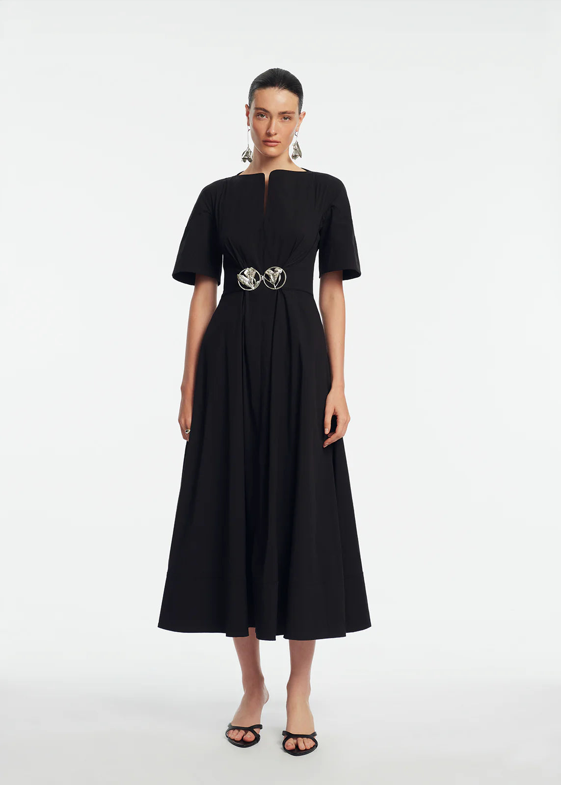 COTTON POPLIN BUCKLE SHIRTDRESS