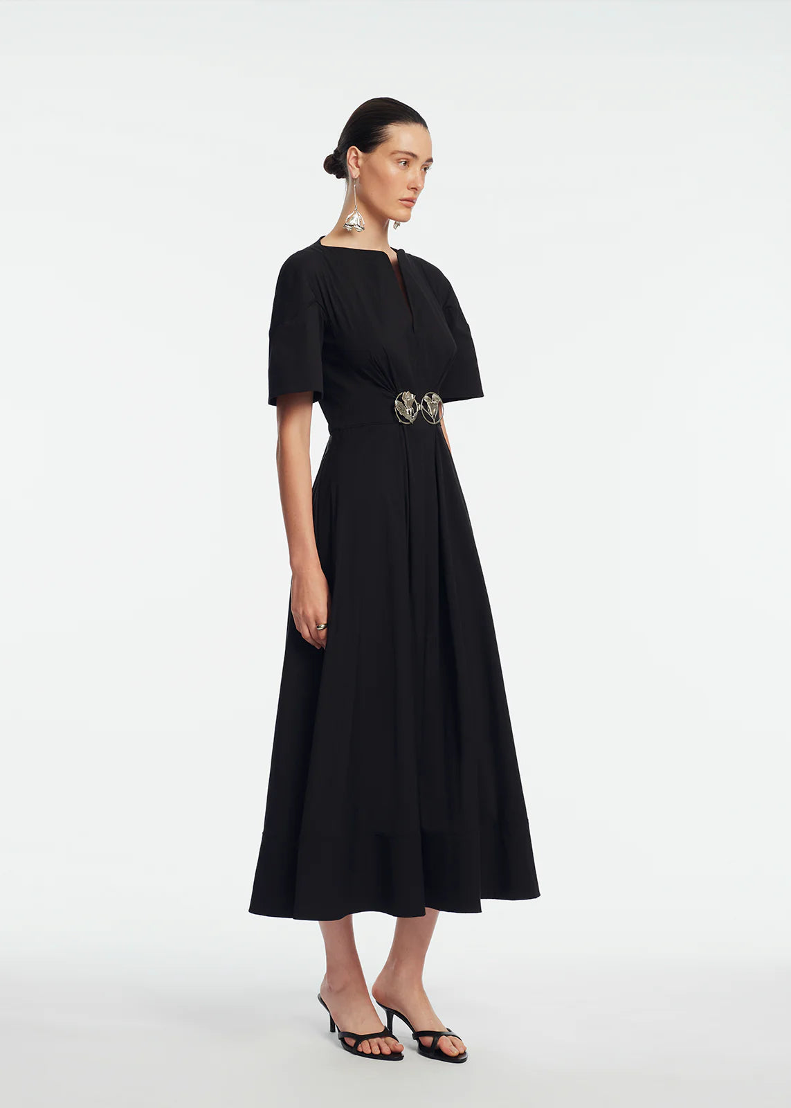COTTON POPLIN BUCKLE SHIRTDRESS