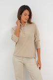 LUCELY QUARTER ZIP ELBOWSLEEVE MOCK NECK SWEATER