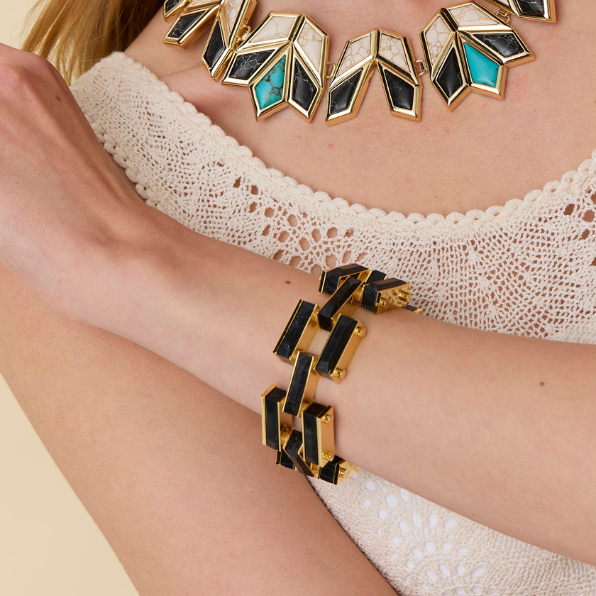 ONYX STONE LINK BRACELET