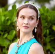 CREAM TERRAZZO BAROQUE DOUBLE DROP EARRINGA