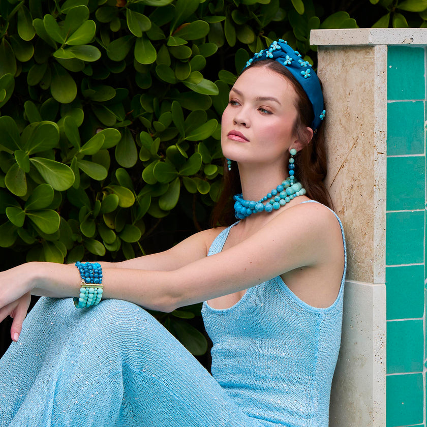 SEAFOAM SPRAY RIVIERA LINEAR DROP EARRINGS