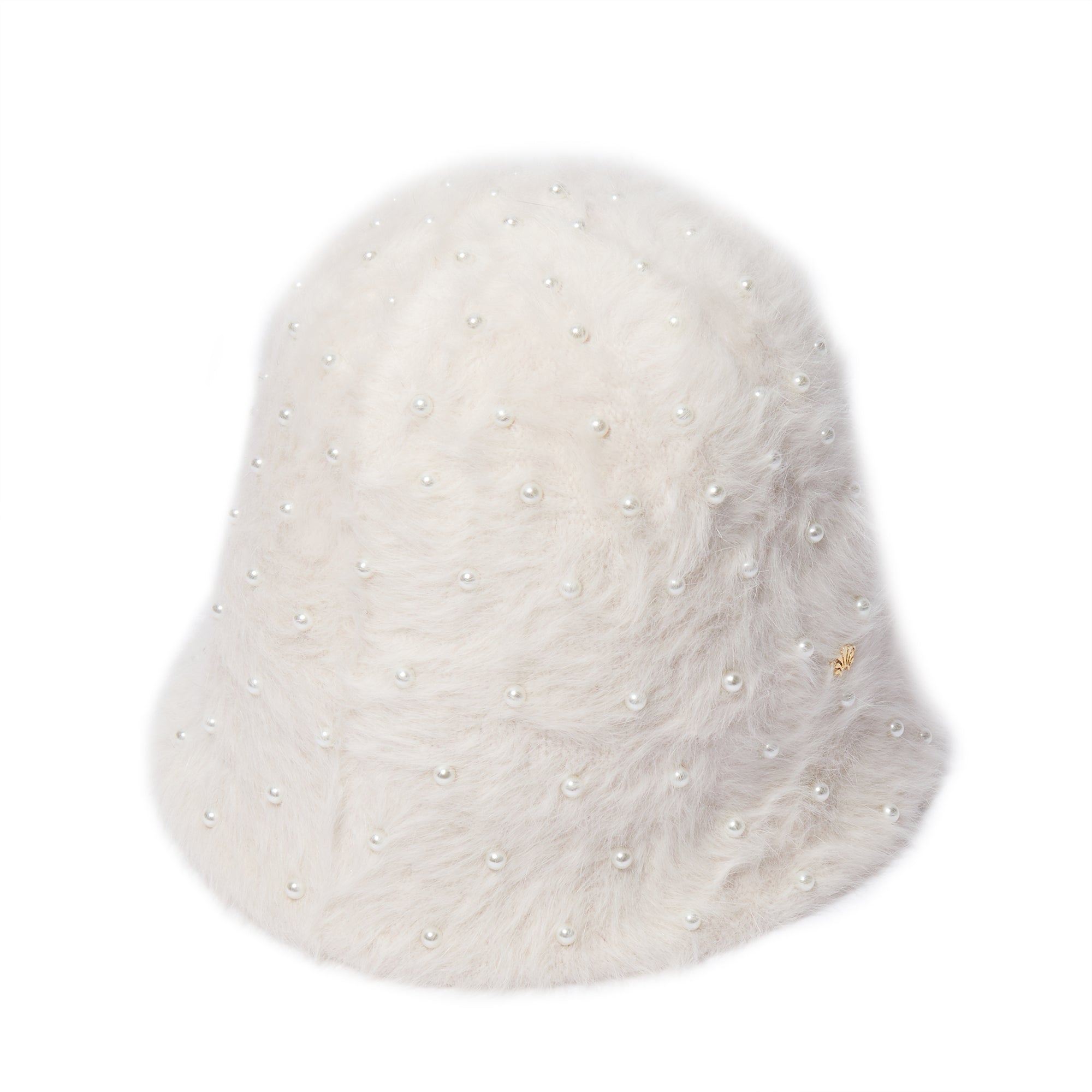 MOHAIR PEARL EMBELLISHED BUCKET HAT