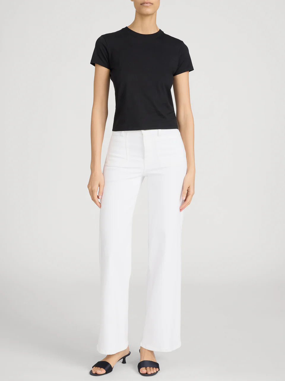 LE SLIM PALAZZO MODERNIST POCKET IN WHITE