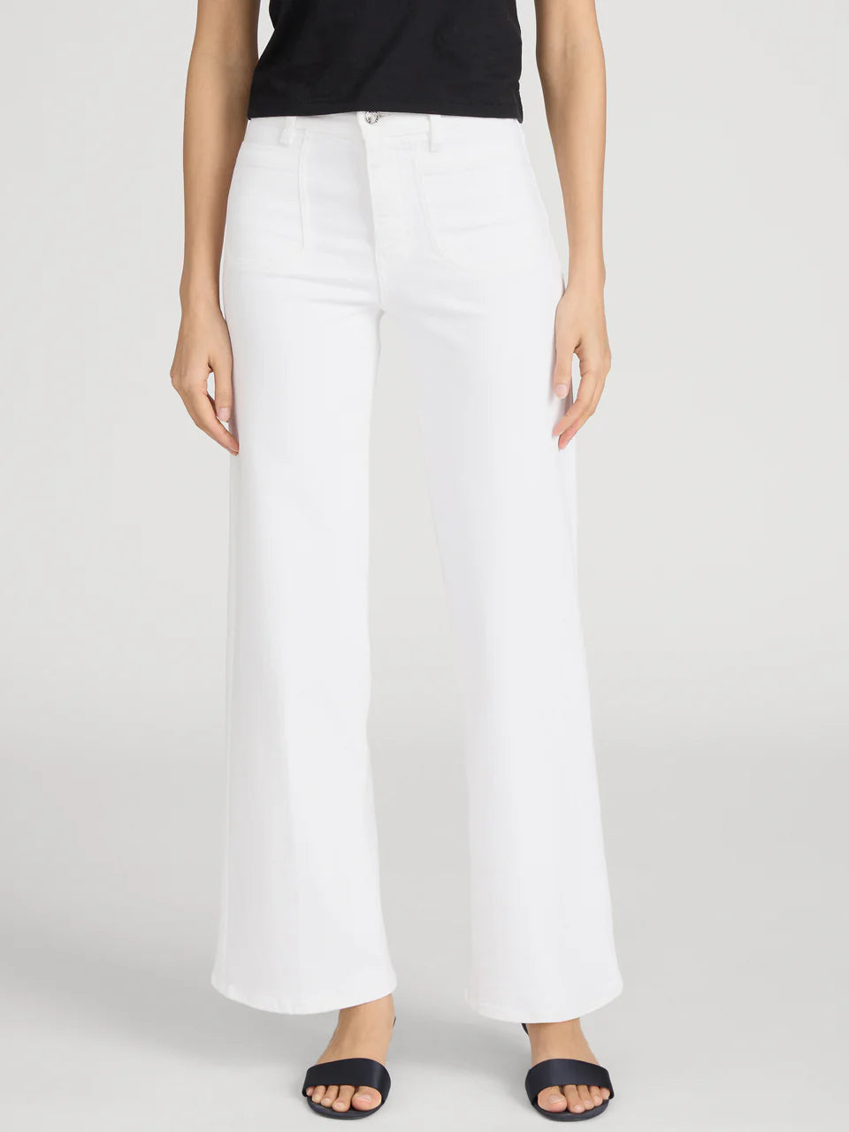LE SLIM PALAZZO MODERNIST POCKET IN WHITE
