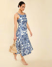 LADERA MIDI DRESS IN AZULEJO NAVY