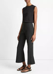 LINEN BLEND CROP FLARE TROUSER