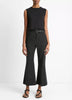 LINEN BLEND CROP FLARE TROUSER