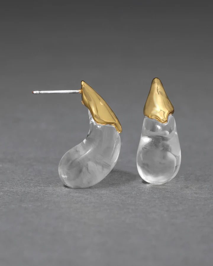 LUMINOUS LUCITE ARCHED SMALL POST EARRING