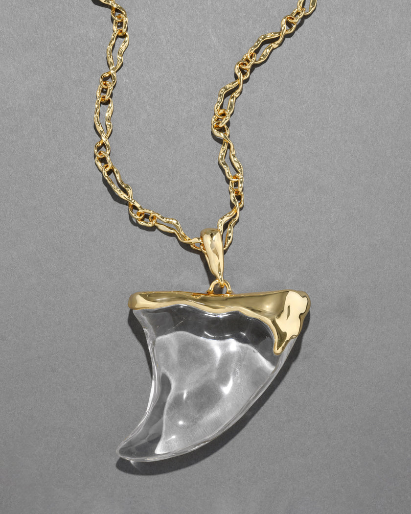 LIQUID LUCITE LARGE HORN NECKLACE