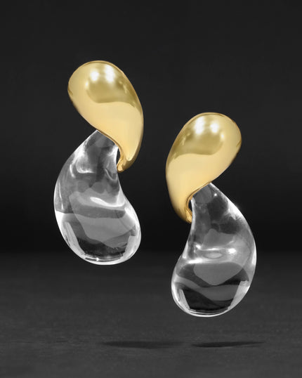 LIQUID LUCITE MODERNIST EARRING