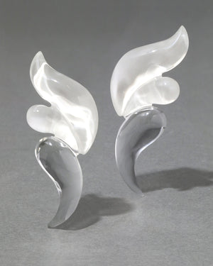 LIQUIID LUCITE WAVE CLIP EARRINGS