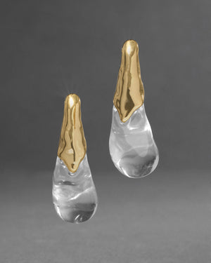 LIQUID LUCITE ARCHED LARGE POST EARRING