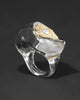 LIQUID LUCITE CRYSTAL PAVE GEODE RING