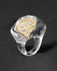 LIQUID LUCITE CRYSTAL PAVE GEODE RING