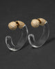 LIQUID LUCITE CRYSTAL FRONT BACK HOOP EARRING