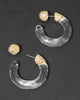 LIQUID LUCITE CRYSTAL FRONT BACK HOOP EARRING