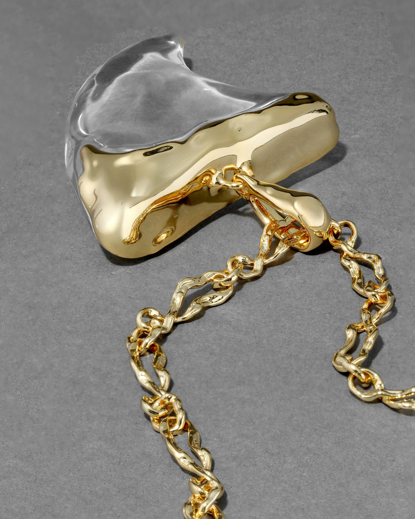 LIQUID LUCITE LARGE HORN NECKLACE