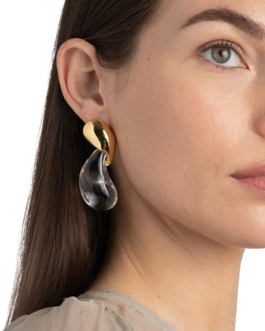 LIQUID LUCITE MODERNIST EARRING