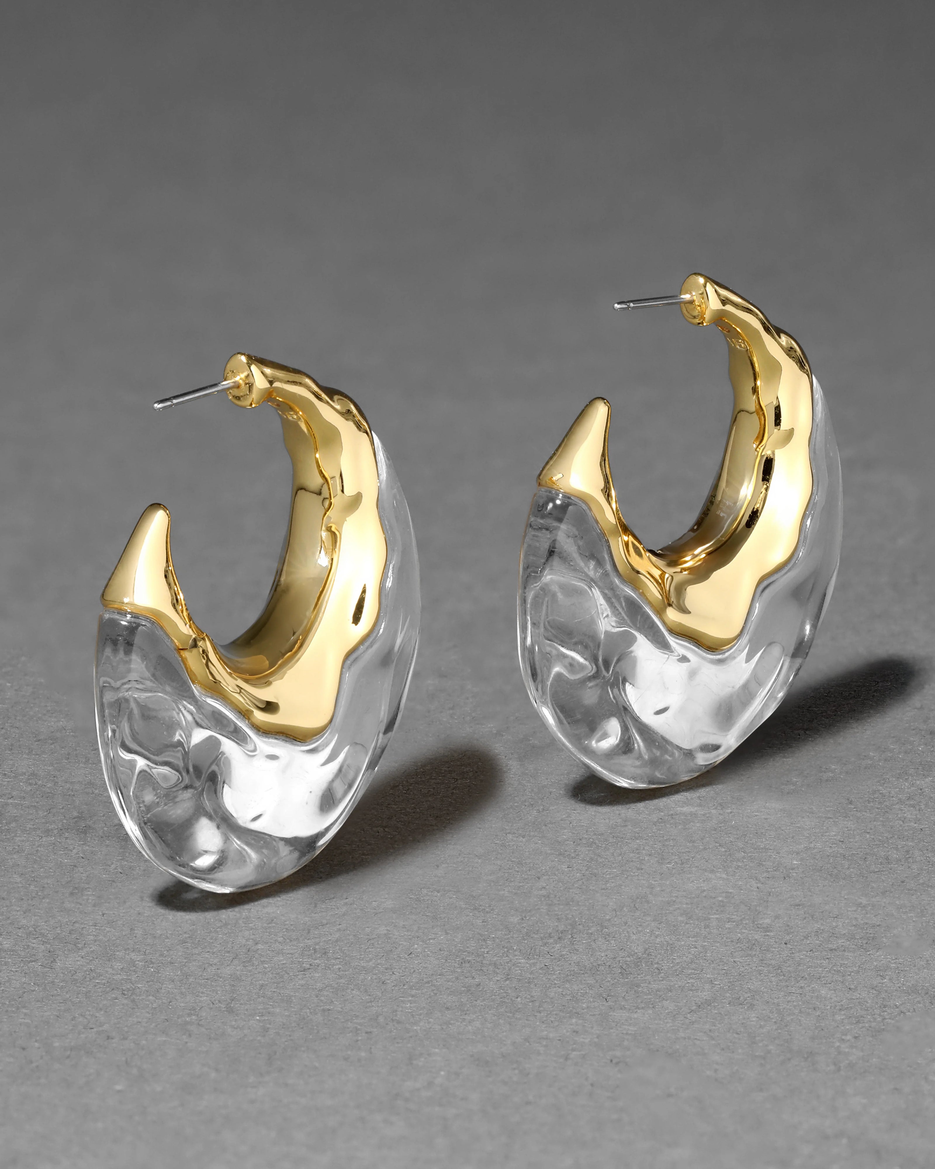 LIQUID LUCITE PUFFY HOOP EARRING