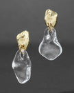 LIQUID LUCITE WAFER POST EARRING