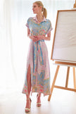 LONG CHANTAL DRESS IN PRINT JACQUARD