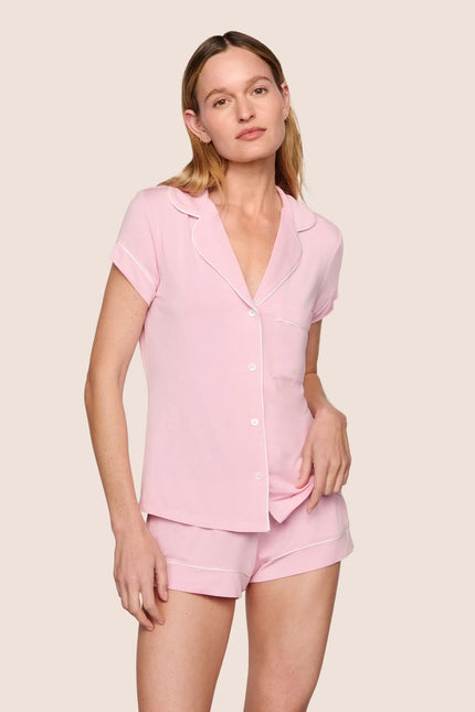 GISELE TENCEL MODAL SHORTIE SHORT PJ SET IN PINK NECTAR