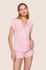 GISELE TENCEL MODAL SHORTIE SHORT PJ SET IN PINK NECTAR