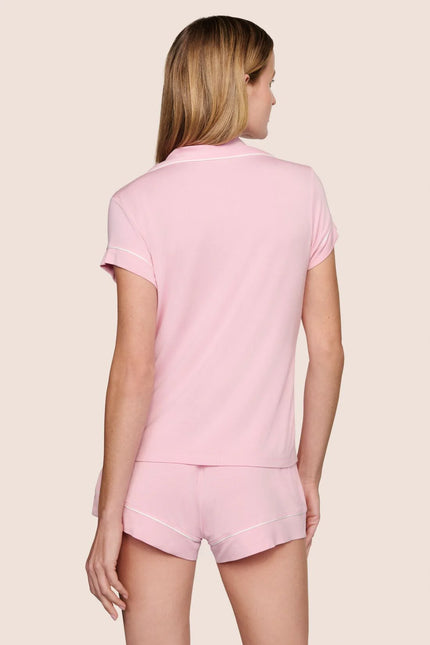 GISELE TENCEL MODAL SHORTIE SHORT PJ SET IN PINK NECTAR