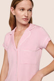 GISELE TENCEL MODAL SHORTIE SHORT PJ SET IN PINK NECTAR