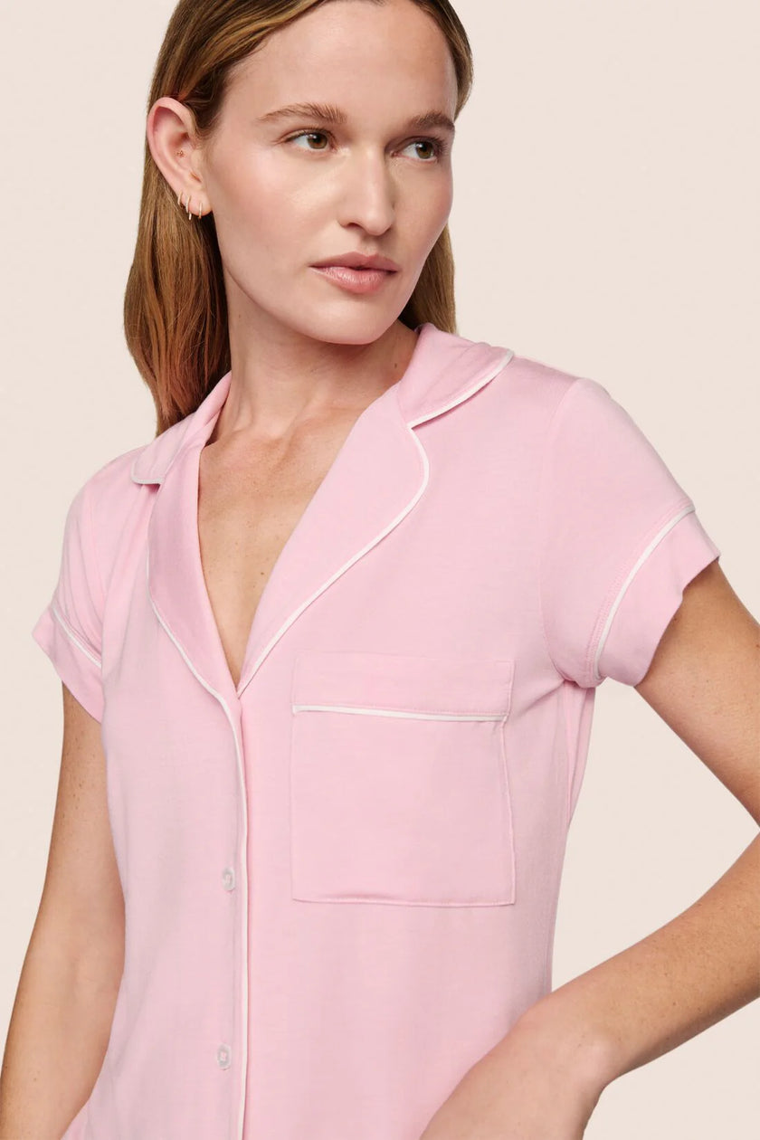 GISELE TENCEL MODAL SHORTIE SHORT PJ SET IN PINK NECTAR