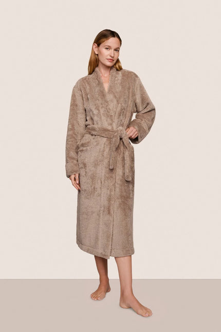 RENEW PLUSH LONG ROBE IN TOFFEE
