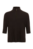 LUCELY QUARTER ZIP ELBOWSLEEVE MOCK NECK SWEATER