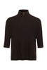 LUCELY QUARTER ZIP ELBOWSLEEVE MOCK NECK SWEATER