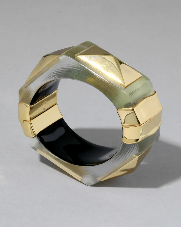 LUMINOUS LUCITE ARMOR HINGE BRACELET