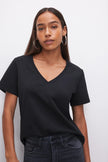 COTTON VNECK TEE