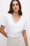 COTTON VNECK TEE