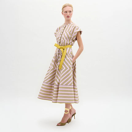 MACARE DRESS CAP SLEEVE MULTI PRINT MIDI