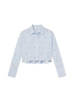 MACKIE EMBELLISHED CROPPED COTTON SHIRT