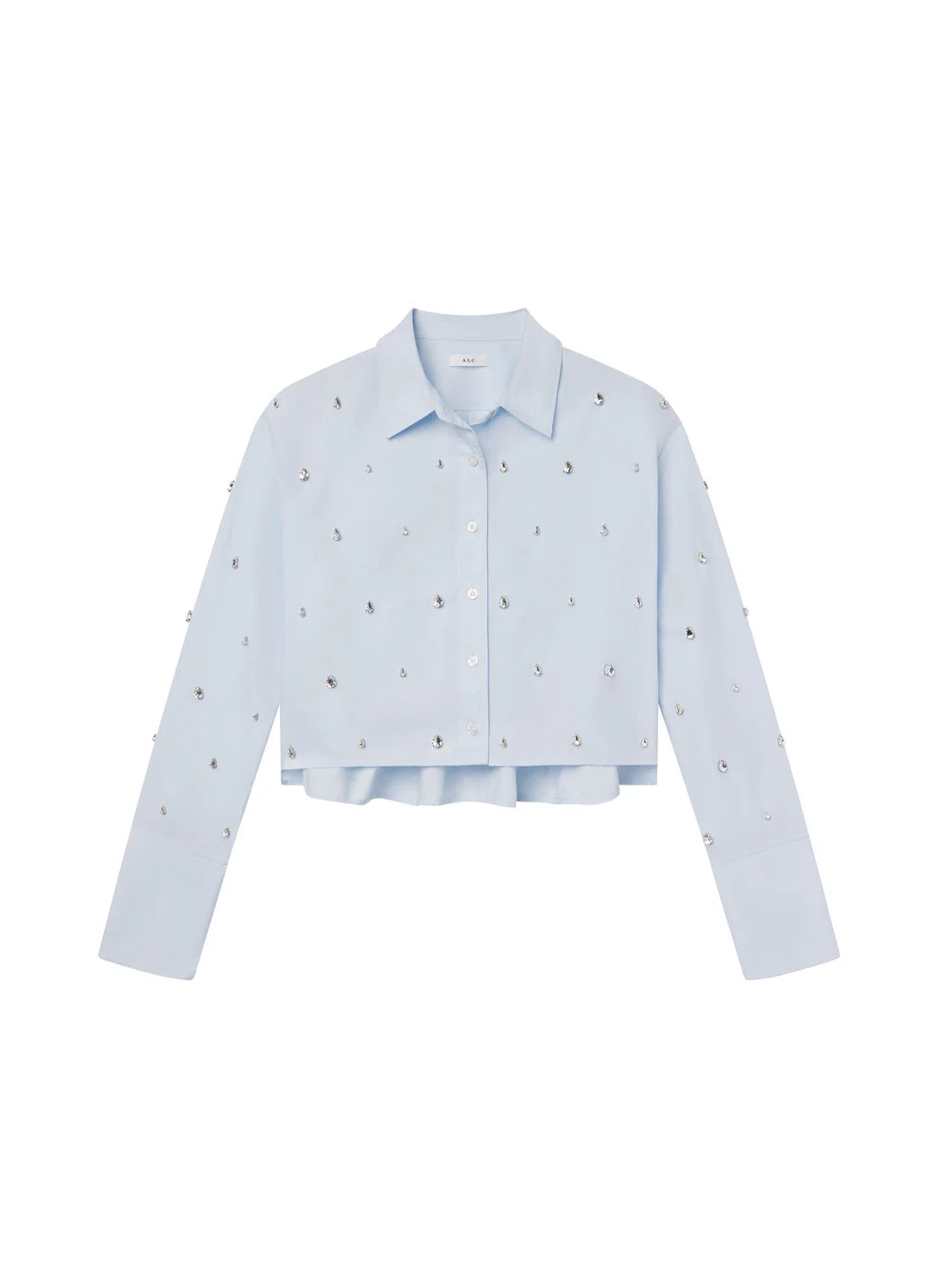 MACKIE EMBELLISHED CROPPED COTTON SHIRT