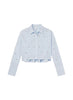 MACKIE EMBELLISHED CROPPED COTTON SHIRT