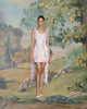 GITA LIGHT PINK BROCADE MINI DRESS
