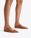 MAUREEN CROC EMBOSEED LEATHER FLAT MULES