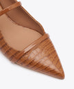 MAUREEN CROC EMBOSEED LEATHER FLAT MULES