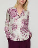 SPOTTED GLAZE PRINT SILK TWILL COLLARED BLOUSE