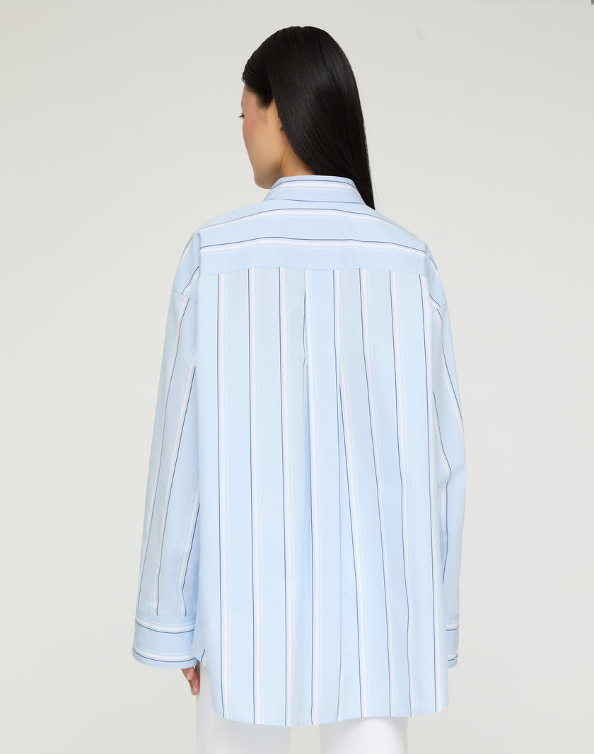 STRIPED COTTON OVERSIZED AMAGANSETT SHIRT