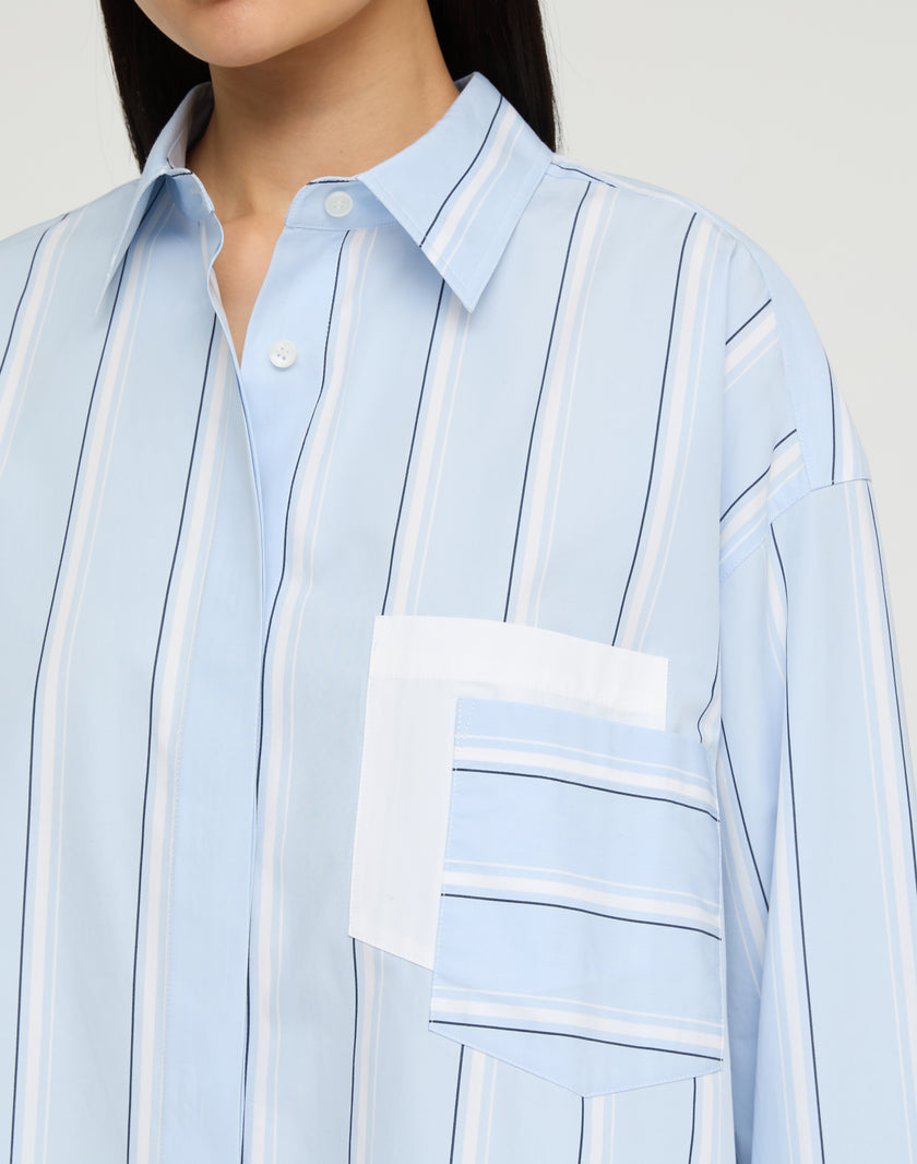 STRIPED COTTON OVERSIZED AMAGANSETT SHIRT