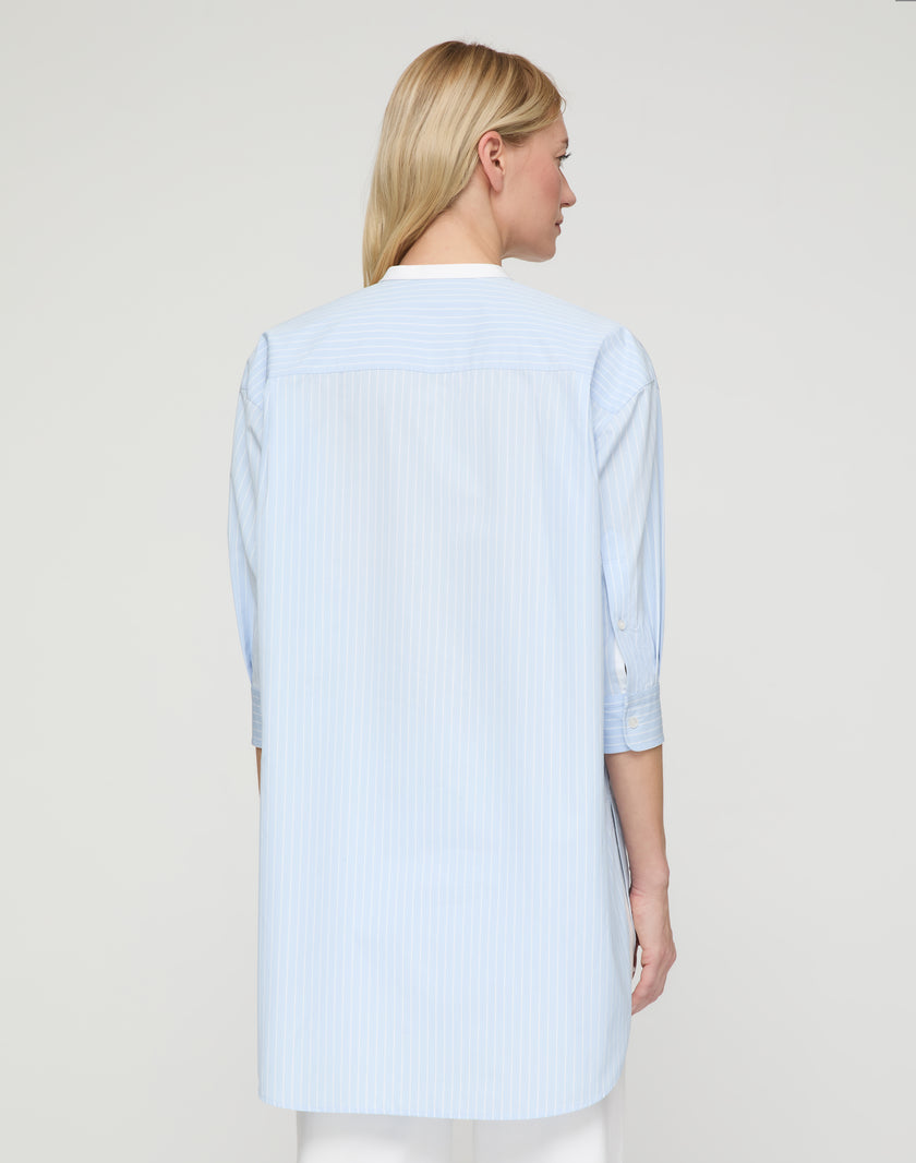 STRIPE COTTON OVERSIZED WAINSCOTT TUNIC SHIRT