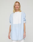 STRIPE COTTON OVERSIZED WAINSCOTT TUNIC SHIRT