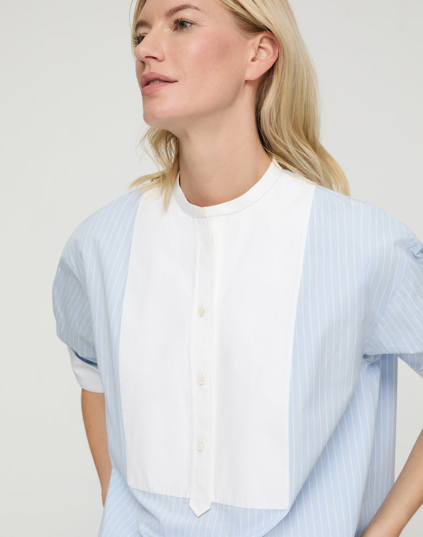 STRIPE COTTON OVERSIZED WAINSCOTT TUNIC SHIRT